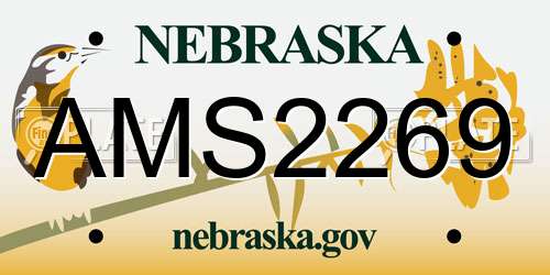 AMS2269 Nebraska License Plate