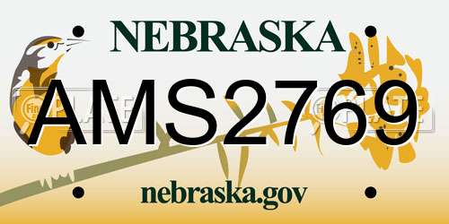 AMS2769 Nebraska License Plate