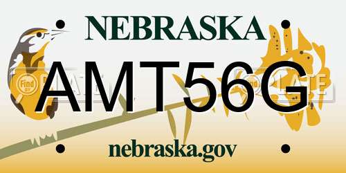 AMT56G Nebraska License Plate