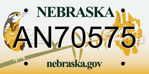 AN70575 Nebraska License Plate