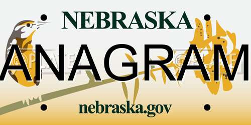 ANAGRAM Nebraska License Plate