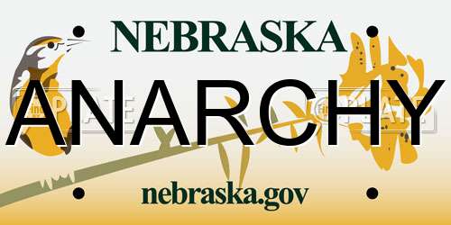 ANARCHY Nebraska License Plate