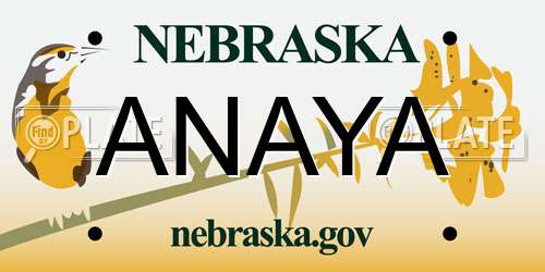 ANAYA Nebraska License Plate