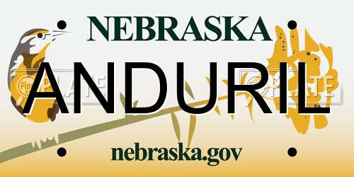 ANDURIL Nebraska License Plate