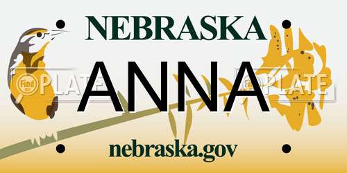 ANNA Nebraska License Plate
