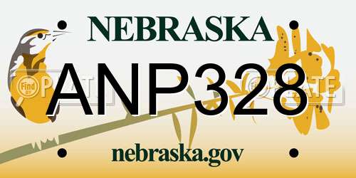 ANP328 Nebraska License Plate