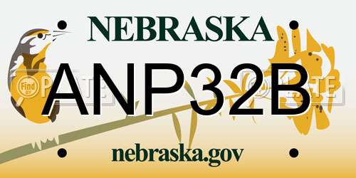 ANP32B Nebraska License Plate