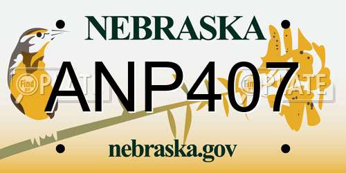 ANP407 Nebraska License Plate