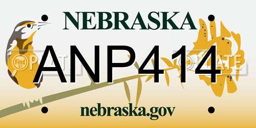 ANP414 Nebraska License Plate