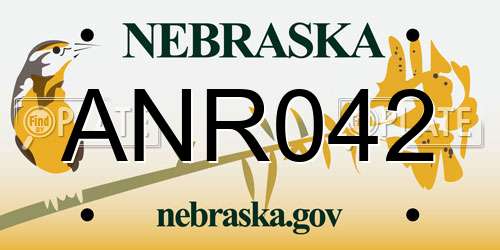ANR042 Nebraska License Plate