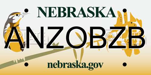 ANZOBZB Nebraska License Plate
