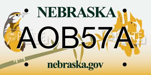 AOB57A Nebraska License Plate