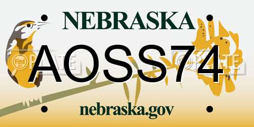 AOSS74 Nebraska License Plate