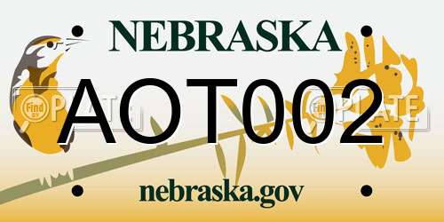AOT002 Nebraska License Plate