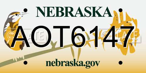 AOT6147 Nebraska License Plate