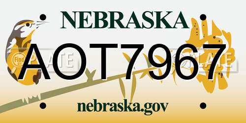 AOT7967 Nebraska License Plate