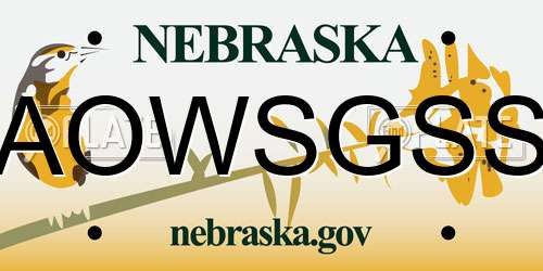 AOWSGSS Nebraska License Plate