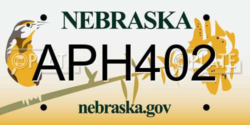 APH402 Nebraska License Plate