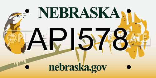 API578 Nebraska License Plate