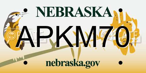 APKM70 Nebraska License Plate
