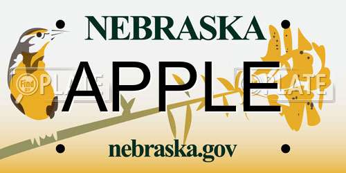 APPLE Nebraska License Plate