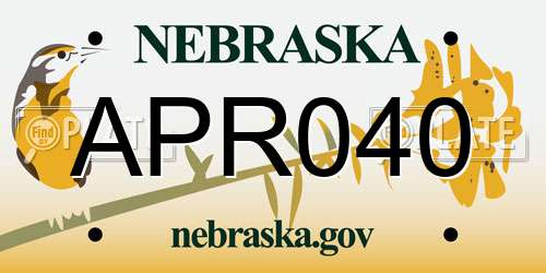 APR040 Nebraska License Plate