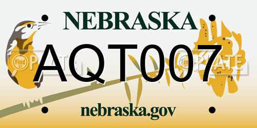 AQT007 Nebraska License Plate