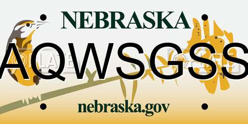 AQWSGSS Nebraska License Plate