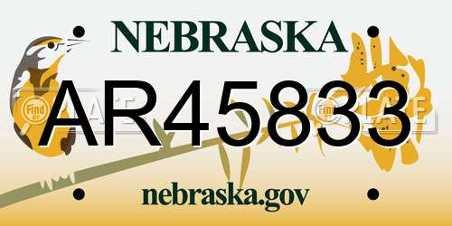 AR45833 Nebraska License Plate