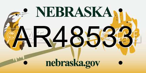AR48533 Nebraska License Plate