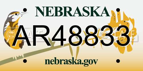 AR48833 Nebraska License Plate