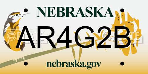 AR4G2B Nebraska License Plate