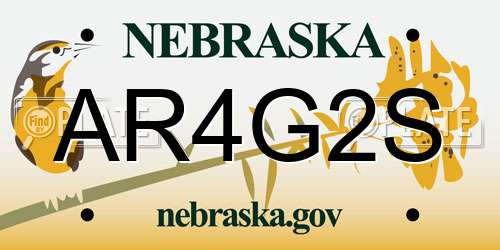 AR4G2S Nebraska License Plate