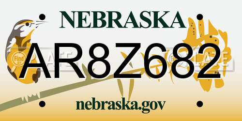 AR8Z682 Nebraska License Plate