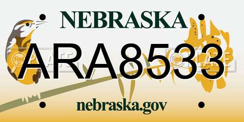 ARA8533 Nebraska License Plate