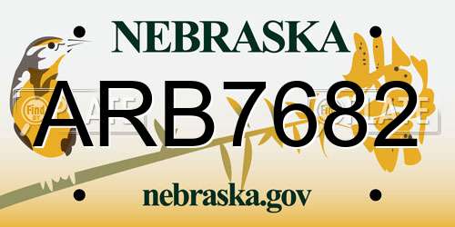 ARB7682 Nebraska License Plate