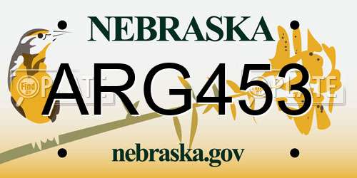 ARG453 Nebraska License Plate
