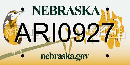 ARI0927 Nebraska License Plate