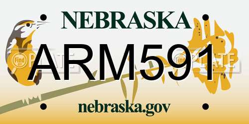 ARM591 Nebraska License Plate