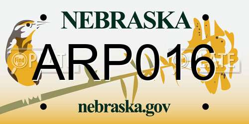 ARP016 Nebraska License Plate
