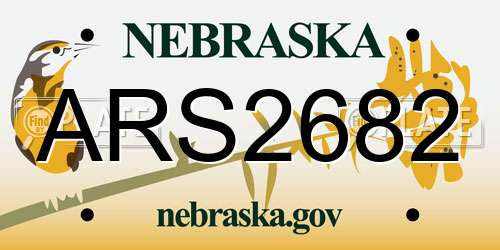 ARS2682 Nebraska License Plate