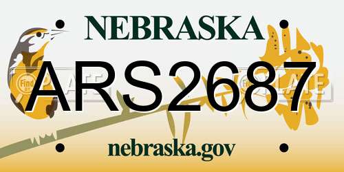 ARS2687 Nebraska License Plate