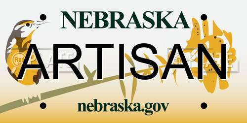 ARTISAN Nebraska License Plate