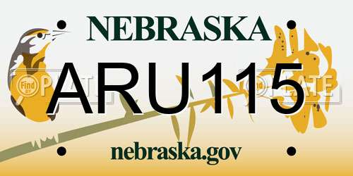 ARU115 Nebraska License Plate