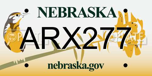 ARX277 Nebraska License Plate