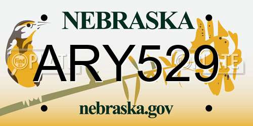 ARY529 Nebraska License Plate