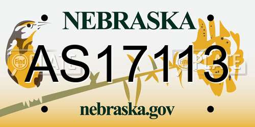 AS17113 Nebraska License Plate