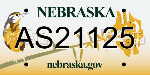 AS21125 Nebraska License Plate