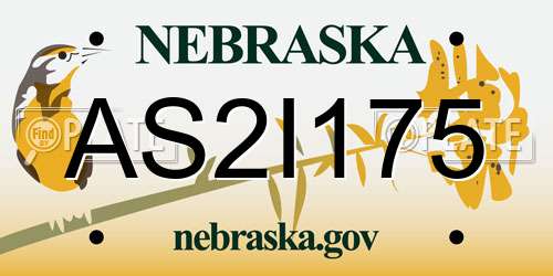 AS2I175 Nebraska License Plate