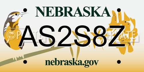 AS2S8Z Nebraska License Plate